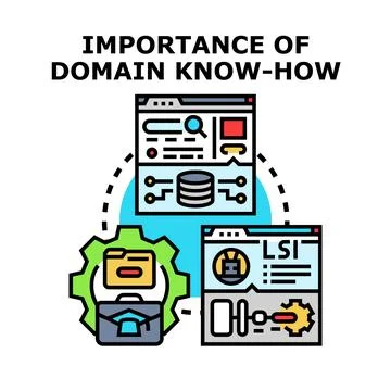 Domain know how importance integrating business analysis and data technology Stock Illustration