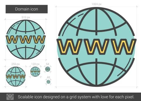 Domain line icon Ilustración de archivo