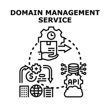 Domain management service concept vector illustration Stock Illustration