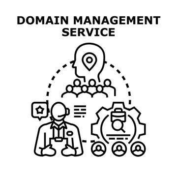 Domain management service concept vector illustration Stock Illustration