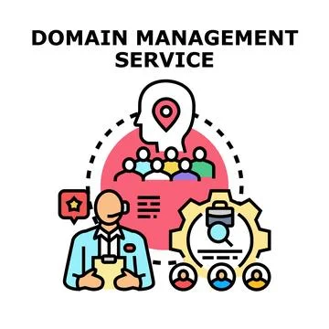 Domain management service concept vector illustration Stock Illustration