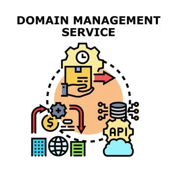 Domain management service concept vector illustration 库存插图