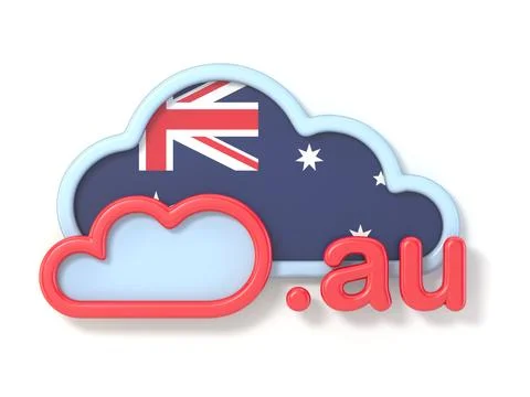 Domain name AU 3D Stock-Illustration