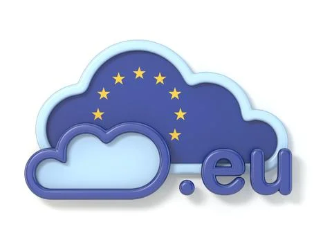 Domain name EU 3D Stock-Illustration