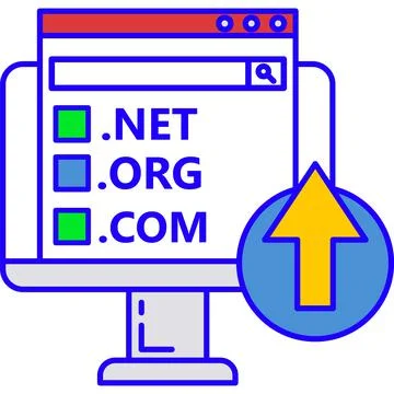 Domain name icon vector website url registration Stockillustratie