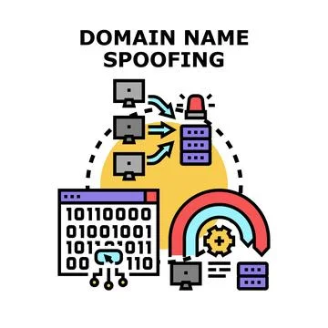 Domain name spoofing attack preventing data theft illustration 库存插图