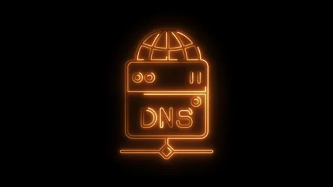 Domain name system server glow animated concept,global network technology f.. Stock Footage 308179305