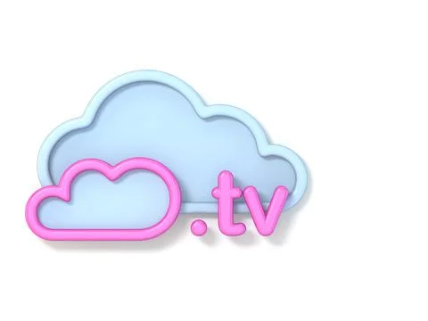 Domain name TV 3D Stock-Illustration