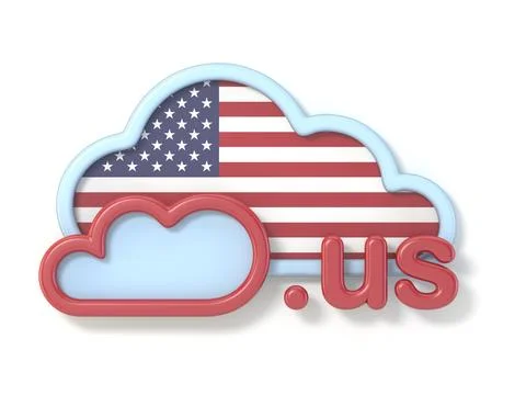 Domain name US 3D Stock-Illustration