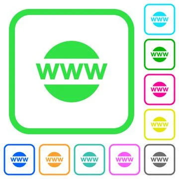 Domain name vivid colored flat icons icons Stock Illustration