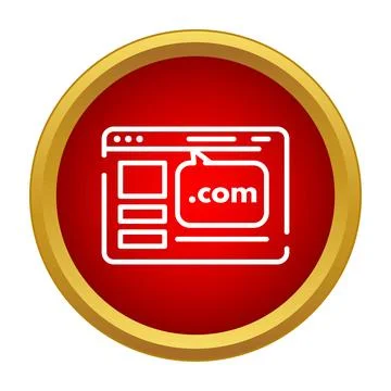 Domain name web browser icon on red circle Illustrazione stock
