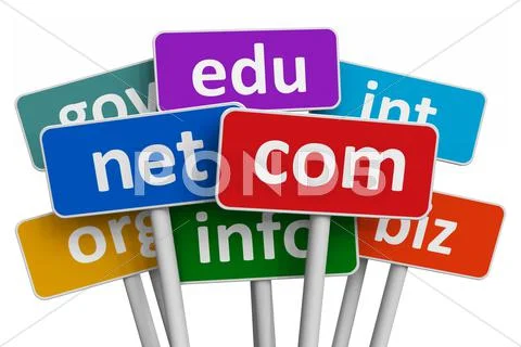 Domain names and internet concept Stock Illustration