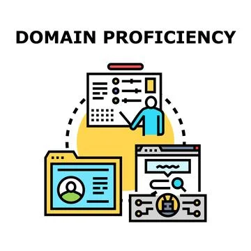 Domain proficiency improving skills and knowledge concept Stock Illustration