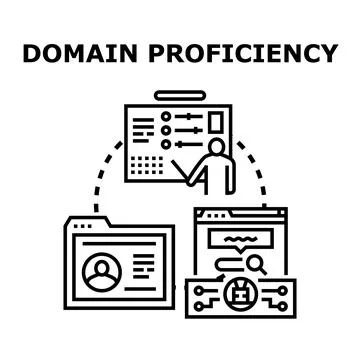 Domain proficiency improving skills and knowledge concept Stock Illustration