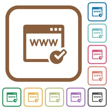 Domain registration simple icons 스톡 일러스트