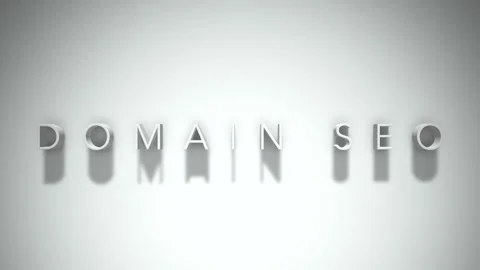 Domain seo 3D title animation with shadows on a white background Stock Footage 297017113