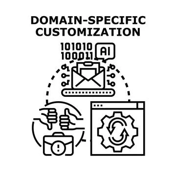 Domain specific customization vector concept illustration Illustrazione stock