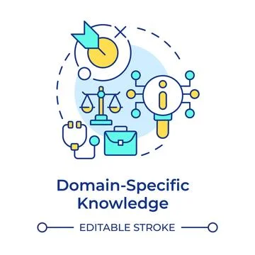 Domain specific knowledge multi color concept icon Stock Illustration