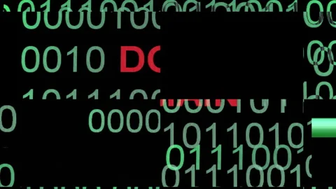 Domain text on the screen data glitch Stock Footage 294839965