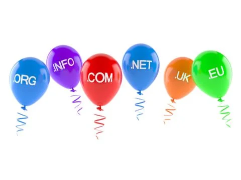 Domains with balloons Stock-Illustration