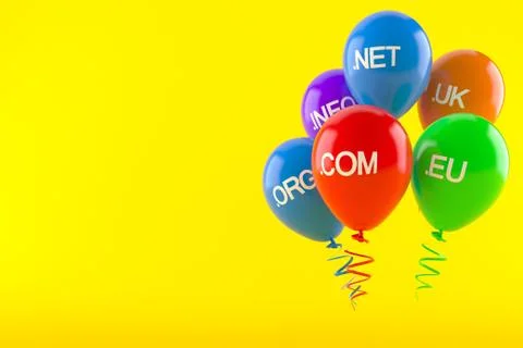 Domains with balloons Stock-Illustration