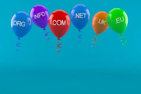 Domains with balloons Illustration
