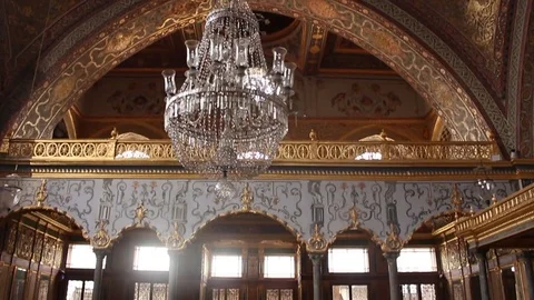 The Dome of Ancient Mosque with Arabic Inscriptions and Ornaments Video stock 85281835