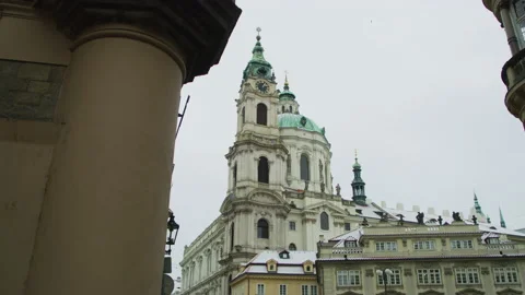 The dome and clock tower of St Nicholas Church Stock Footage 217368848