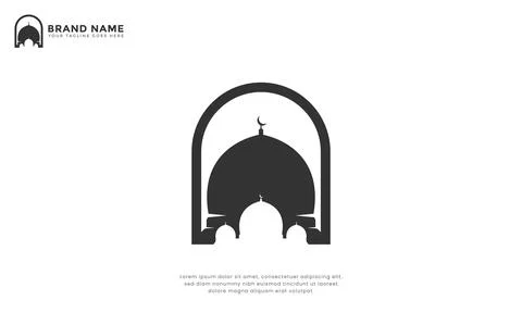 Dome Arch Mosque Logo Stock Illustration