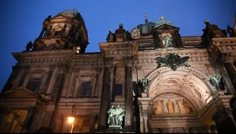 Dome of Berlin at night Stock Footage 7908604