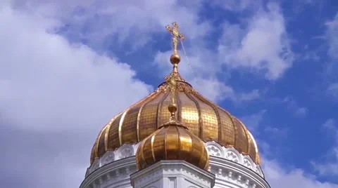 Dome of Cathedral of Christ the Saviour. Time - lapse 스톡 동영상 52627659