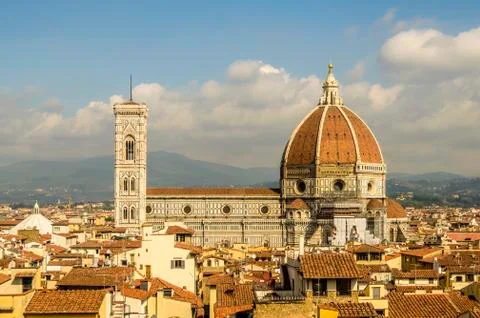 The dome of the cathedral of florence at level Stock Photos