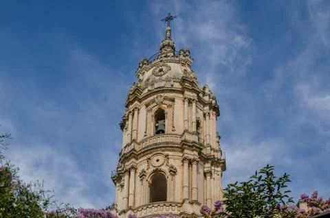 Dome of the cathedral of modica Stock Photos
