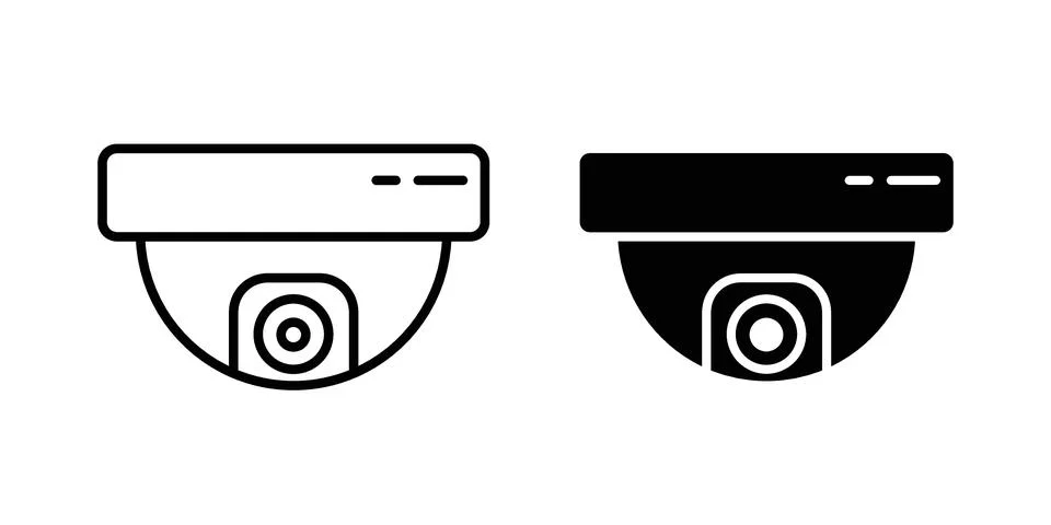Dome cctv camera icon bundle for website design projects Stock Illustration