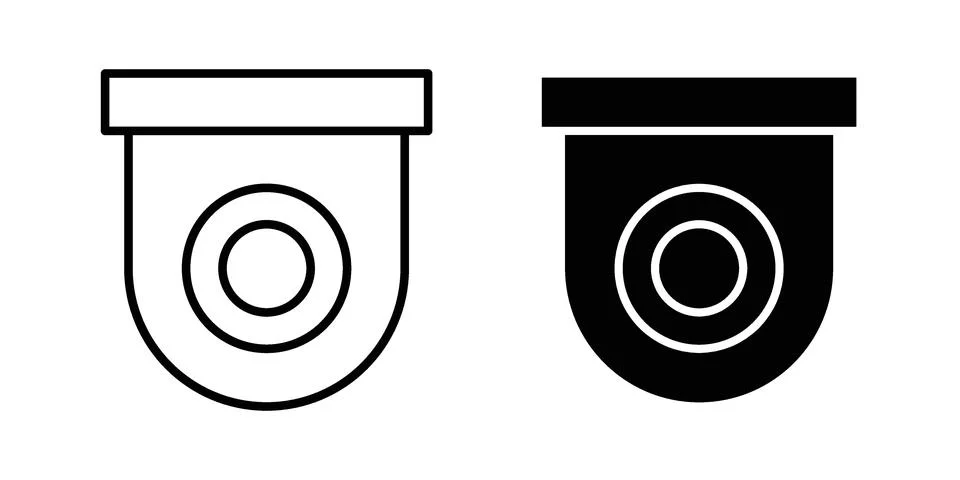 Dome cctv camera icon for web projects Stock Illustration