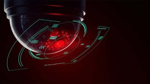 Dome CCTV is gathering personal data as a metaphor of artificial intelligence 스톡 동영상 108434125