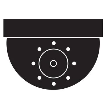 Dome CCTV icon on white background. ceiling mounted surveillance camera sign. Stock Illustration