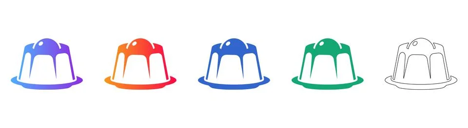 Dome Ceiling Light Icon Set Stock Illustration