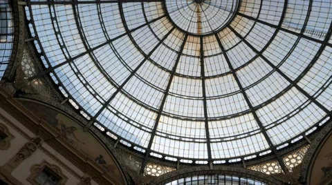 Dome of the central gallery in Milan, Stock Footage 60032600