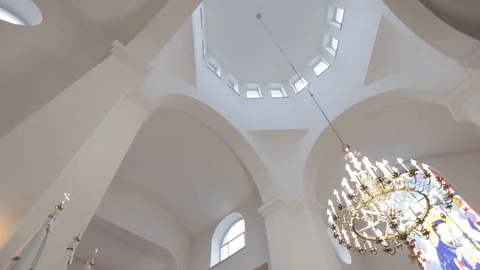 The dome of the church inside. the inside look Stock Footage 128738464