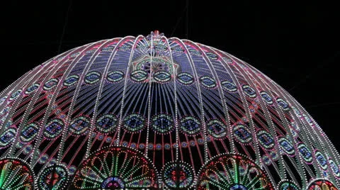 The dome decorated with festive lights Stock Footage 22722254