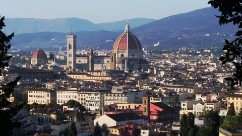 Dome of Florence with sun Stock Footage 122131376