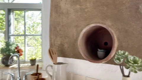 Dome home kitchen Stock Footage 128611771