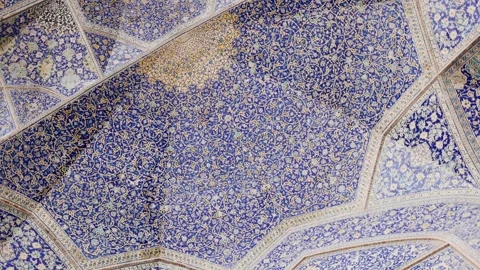 Dome of the Imam Mosque. Stunning interior of Imam Mosque, Isfahan, Iran Stock Footage 304864903