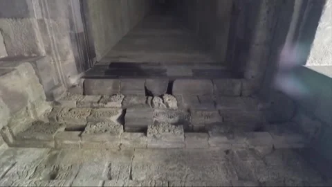 Dome inside Tower, Carving on the wall, Shiva Temple, Prambanan, Java, Indonesia Stock-Footage 248444072