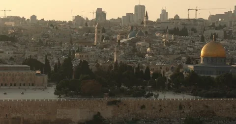 Dome Of The Jerusalem Mosque Muslim Temple End Of The World Jerusalem Israel Stock Footage 307100109