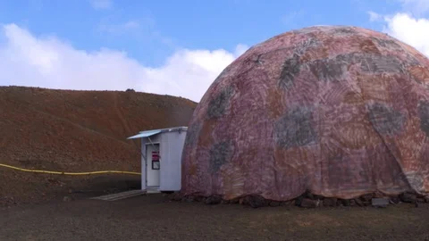 Dome in mars simulated landscape Stock Footage 93533533