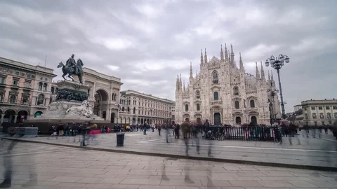 The dome of Milan - 4K hyperlapse Stock Footage