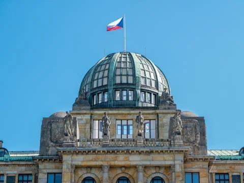 Dome of the Ministry of Industry and Trade of the Czech Republic Building wit Stock Photos