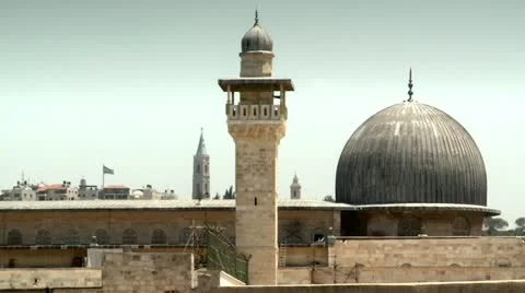 Dome of a Mosque at the Temple Mount 1 Stock Footage 18033364